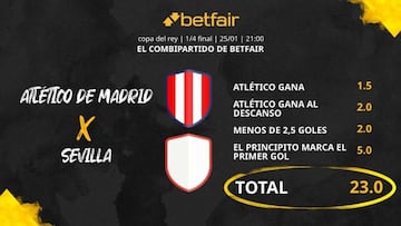 Club Atlético de Madrid vs. Sevilla FC: Combipartido de Betfair a cuota 23.0