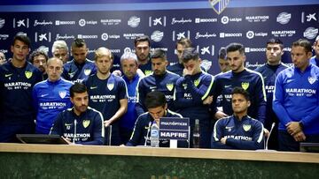 Plantilla del M&aacute;laga tras descensio