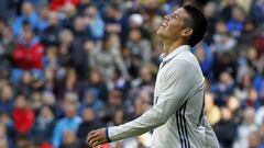 Panorama de James para jugar el derbi ante el Atlético de Madrid