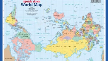 Mapa del mundo al rev¨¦s.