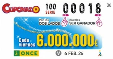 Cuponazo de la ONCE: comprobar los resultados del sorteo hoy, viernes 6 de febrero