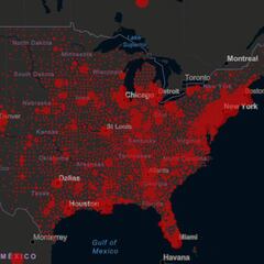 Mapa de casos y muertes por estado de coronavirus en USA; 3 de mayo