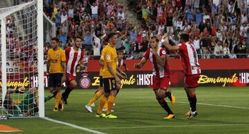 Stuani celebra el 2-0.