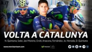 El equipo que llevará Movistar Team a la Volta a Catalunya con el regreso a la competición de Nairo Quintana.