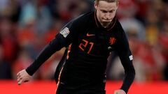 CARDIFF, UNITED KINGDOM - JUNE 8: Frenkie de Jong of Holland  during the  UEFA Nations league match between Wales  v Holland at the City Stadium Cardiff on June 8, 2022 in Cardiff United Kingdom (Photo by Eric Verhoeven/Soccrates/Getty Images)