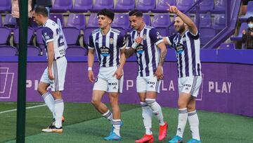 VALLADOLID, 27/02/2022. PHOTOGENIC. VALLADOLID. 27/02/22. PHOTOGENIC. PARTIDO DE LA LIGA SMARTBANK ENTRE EL REAL VALLADOLID Y EL AMOREBIETA. GOL DE WEISMANN