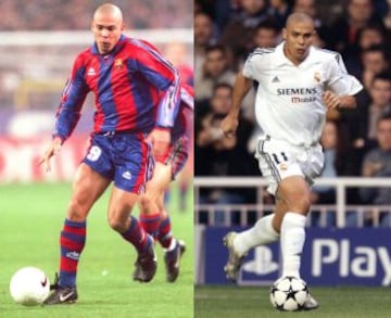 El gran jugador brasileño Ronaldo, llegó al Barcelona procedente del PSV de Holanda en la temporada 96/97. Será en 2002 cuando regrese a España para jugar en el Real Madrid, donde un año más tarde gana la liga en, jugo para el Real Madrid hasta el 2007.