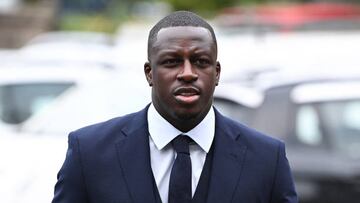 Manchester City and France footballer Benjamin Mendy arrives to Chester Crown Court in northwest England on August 15, 2022 for his trial for the alleged rape and assault of seven women. - Mendy, 28, who faces eight counts of rape, one count of sexual assault and one count of attempted rape, relating to seven young women, could see his playing career end in jail if convicted. (Photo by Paul ELLIS / AFP) (Photo by PAUL ELLIS/AFP via Getty Images)