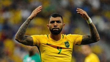Gabigol en un partido de Brasil en estos JJOO