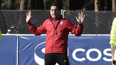 Francisco Rodr&iacute;guez, en el entrenamiento del Huesca