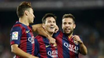 Munir, Messi y Jordi Alba