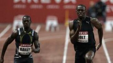 <b>DE NUEVO BAJO LA LLUVIA. </b>Usain Bolt volvió a vencer sobre una pista mojada y no pudo batir el récord mundial que había pronosticado.