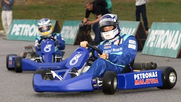 Raikkonen y Heidfeld en 2001 cuando eran la pareja de pilotos de Sauber Petronas en F1. 