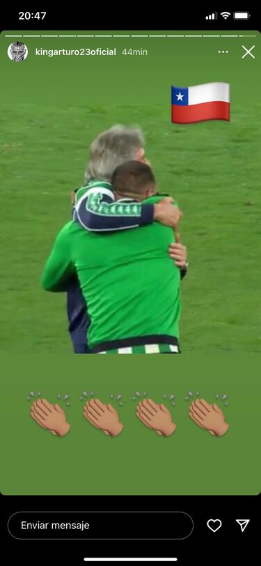 Arturo Vidal no se olvida de Bravo y Pellegrini