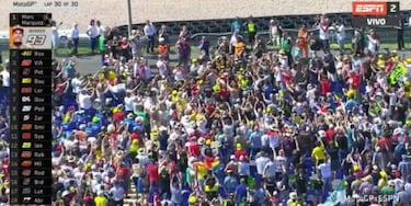 Márquez celebró el éxito en la grada y homenajeó a Pedrosa