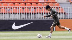 Jo&atilde;o F&eacute;lix, en el entrenamiento del Atl&eacute;tico.