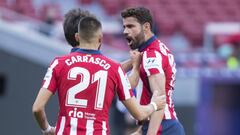 Diego Costa celebra su gol en el Atl&eacute;tico-Granada.
