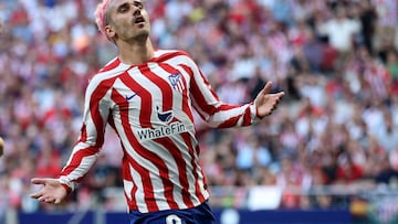 Soccer Football - LaLiga - Atletico Madrid v Almeria - Metropolitano, Madrid, Spain - April 16, 2023 Atletico Madrid's Antoine Griezmann reacts REUTERS/Isabel Infantes