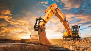 Excavator at Construction Site