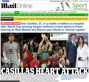 Casillas heart attack: how the international press reacted