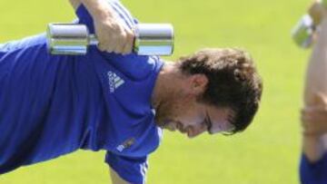Mikel González en un entrenamiento.