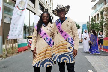 Atuendo de la delegación colombiana en la inauguración de los Juegos Olímpicos París 2024.