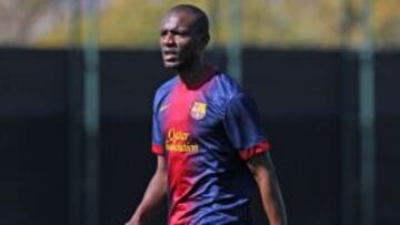 Abidal durante el partido amistoso ante el Istres.