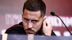 Eden Hazard, en rueda de prensa.