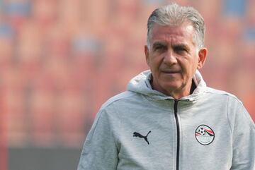Egypt coach Carlos Queiroz attends a training session at Cairo stadium during their final training camp, ahead of the African Cup of Nations which is scheduled to take place in Cameroon next week, in Cairo, Egypt, January 3, 2022. REUTERS/Amr Abdallah Dal