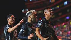     Efrain Alvarez celebrates his goal 1-1 of Tijuana during the 6th round match between Tijuana and Queretaro as part of the Torneo Clausura 2024 Liga BBVA MX at Caliente Stadium on February 09, 2024 in Tijuana, Baja California, Mexico.