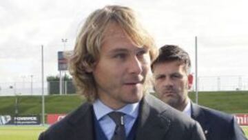 Pavel Nedved acude a un entrenamiento de la Juventus como directivo.