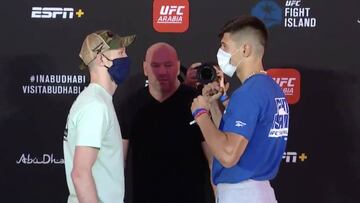 Joe Duffy y Joel &Aacute;lvarez tras el pesaje de la UFC Fight Island.