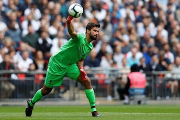 Liverpool's Brazilian goalkeeper Alisson Becker was with Roma last season.