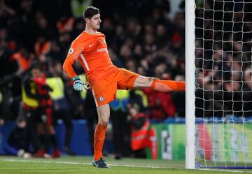 Chelsea's Thibaut Courtois frustrated against Bournemouth in 3-0 loss at Stamford Bridge.