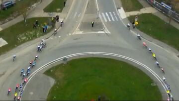 El accidentado sprint final en una competencia de ciclismo