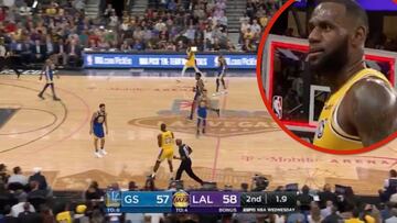 Dos segundos, Curry y Durant enfrente y LeBron decide hacer esto: ojo a la reacción...