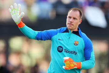 Marc-Andre ter Stegen en el calentamiento