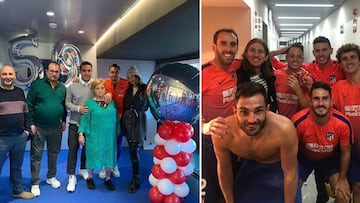 Im&aacute;genes del 13 de enero del 2019: del futbolista Koke con su familia en el cumplea&ntilde;os de su padre y de Koke con otros jugadores del Atl&eacute;tico de Madrid, todos muy sonrientes tras ganar al Levante en el Wanda Metropolitano.