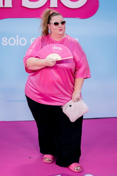 Itziar Castro posa en la alfombra rosa por el pase especial de la película ‘Barbie’ en el Gran Teatro CaixaBank.   
 
 