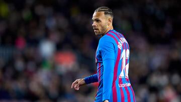 BARCELONA, SPAIN - MARCH 13: Martin Braithwaite of FC Barcelona looks on during the LaLiga Santander match between FC Barcelona and CA Osasuna at Camp Nou on March 13, 2022 in Barcelona, Spain. (Photo by Alex Caparros/Getty Images)
PUBLICADA 17/05/22 NA MA16 1COL