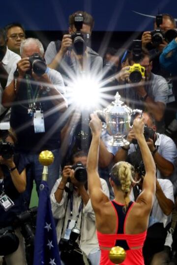 Angelique Kerber celebra la victoria en el US Open.