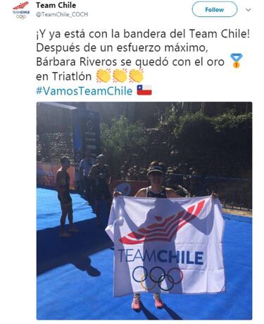 Bárbara Riveros se quedó con el oro en el triatlón de Odesur