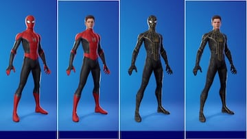 Los cuatro estilos distintos del skin Spider-Man (No Way Home) en Fortnite