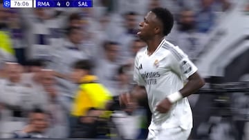 Vinicius pone en trance al Bernabéu con su gol 100: qué absoluta locura