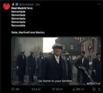 Las redes sociales no perdonaron la eliminación del Real Madrid en Champions League a manos del Arsenal. Fue victoria para los de Arteta 3-0 en la ida y 1-2 en la vuelta.