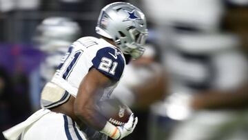 MINNEAPOLIS, MN - DECEMBER 1: Ezekiel Elliott #21 of the Dallas Cowboys carries the ball during pregame warmups before facing the Minnesota Vikings on December 1, 2016 at US Bank Stadium in Minneapolis, Minnesota.   Hannah Foslien/Getty Images/AFP
 == FOR NEWSPAPERS, INTERNET, TELCOS &amp; TELEVISION USE ONLY ==