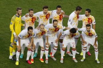 El once inicial de España. 