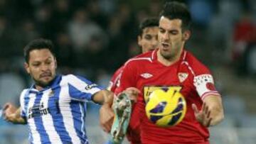 Negredo, en el partido frente a la Real Sociedad.