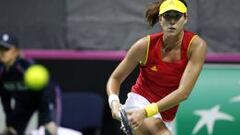 Garbi&ntilde;e Muguruza, en su encuentro en la Copa Federaci&oacute;n. 