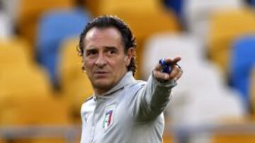 El seleccionador italiano, durante un entrenamiento.